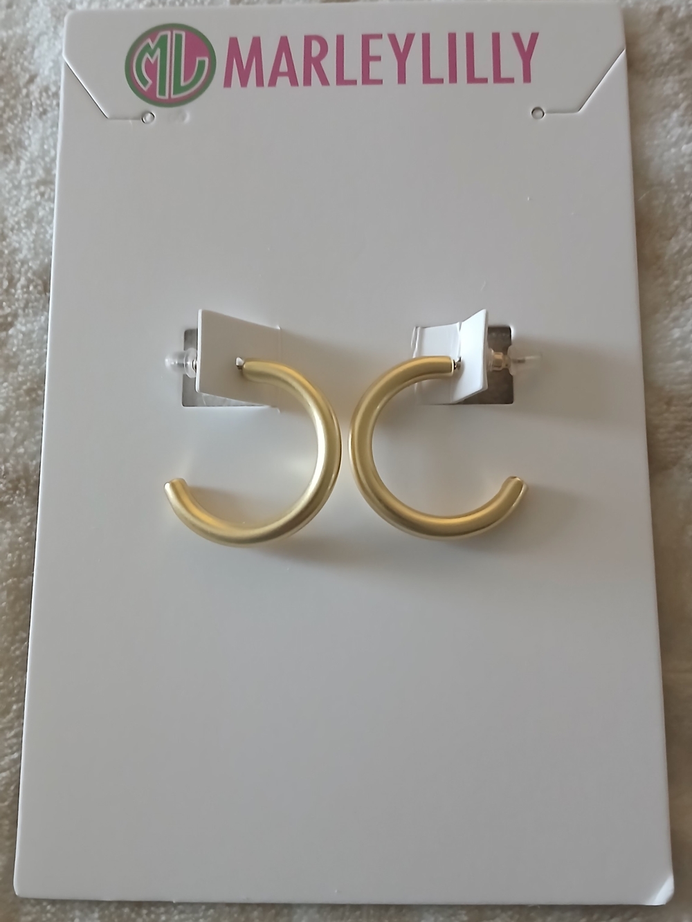 Gold Matte Hoop Earrings